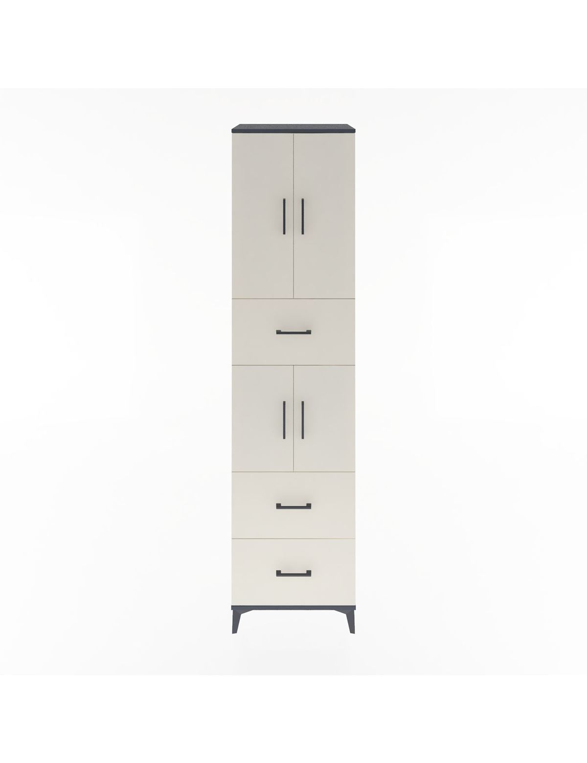 Hyperion Dolap 3 Raflı 3 Çekmeceli 4 Kapaklı 60x44x243 Antrasit-Aytaşı