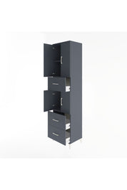 Hyperion Dolap 3 Raflı 3 Çekmeceli 4 Kapaklı 60x44x243 Antrasit-Antrasit