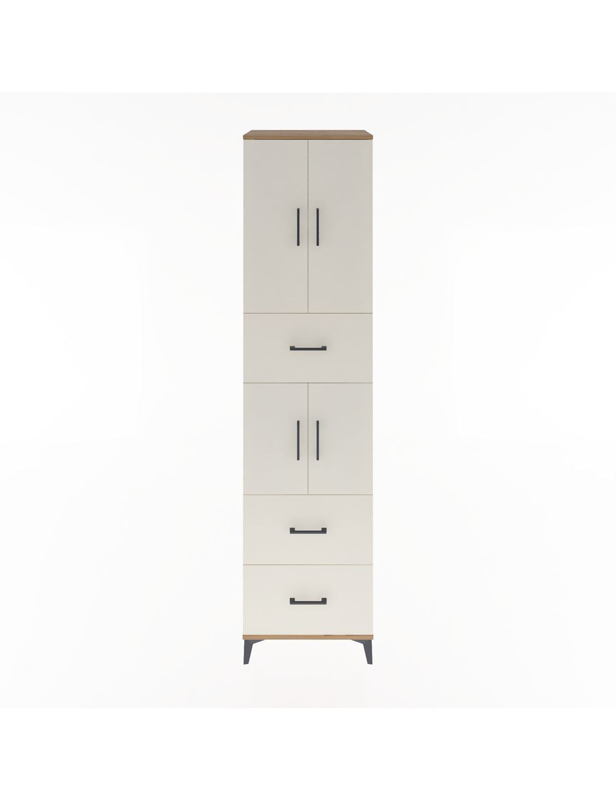 Hyperion Dolap 3 Raflı 3 Çekmeceli 4 Kapaklı 60x44x243 Çam-Aytaşı