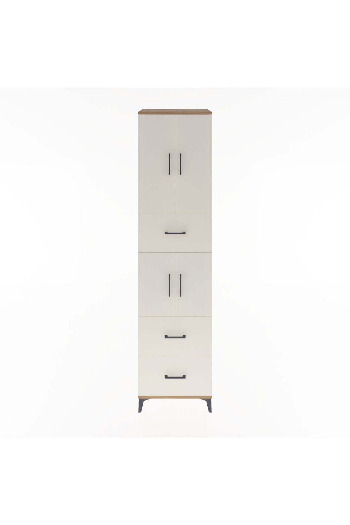 Hyperion Dolap 3 Raflı 3 Çekmeceli 4 Kapaklı 60x44x243 Çam-Aytaşı