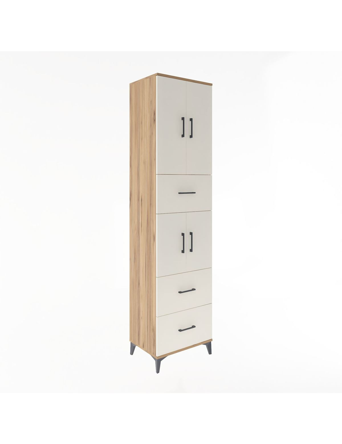 Hyperion Dolap 3 Raflı 3 Çekmeceli 4 Kapaklı 60x44x243 Çam-Aytaşı