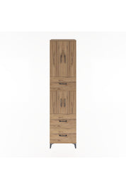 Hyperion Dolap 3 Raflı 3 Çekmeceli 4 Kapaklı 60x44x243 Çam-Çam