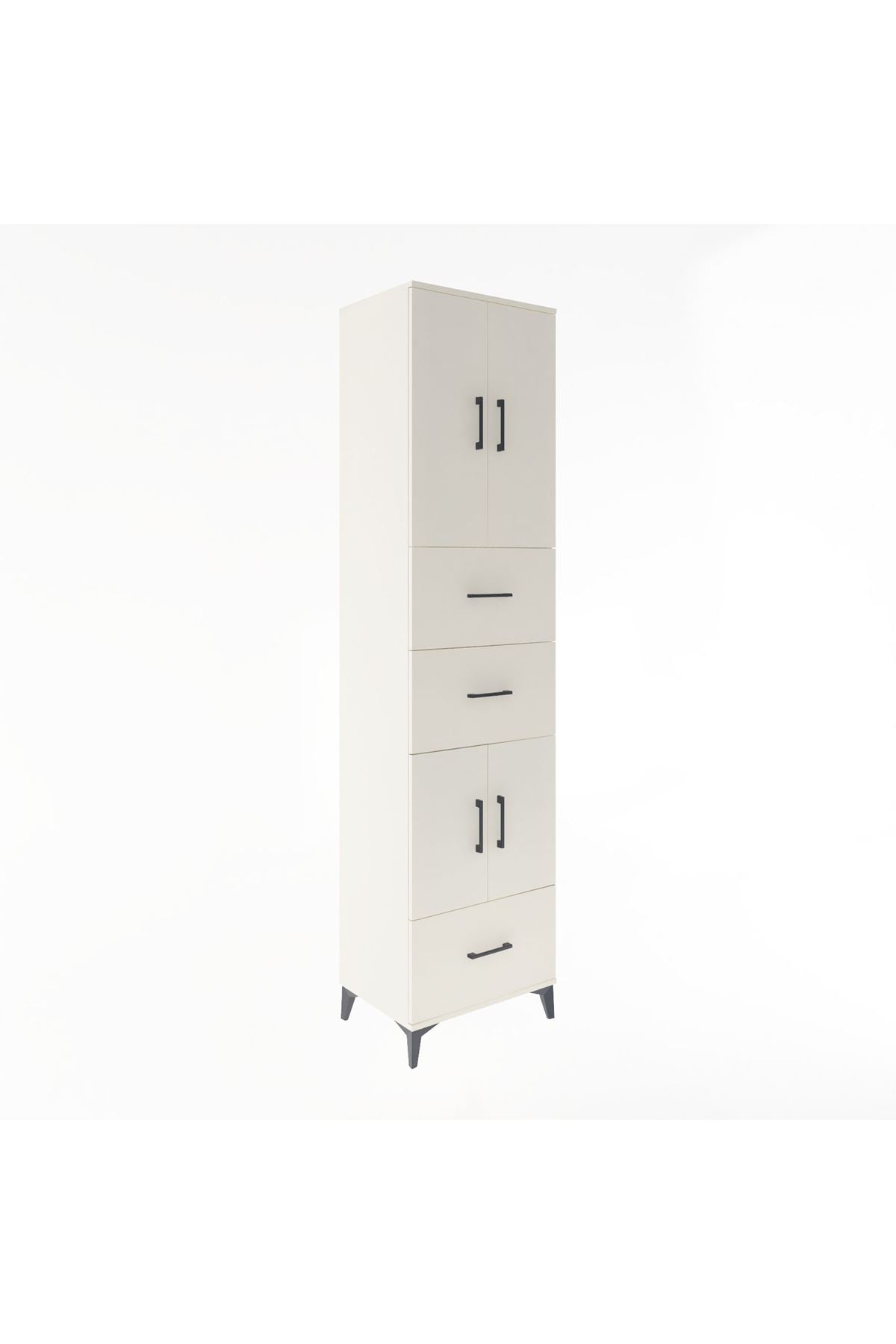 Hyperion Dolap 3 Raflı 3 Çekmeceli 4 Kapaklı 60x44x243 Aytaşı-Aytaşı