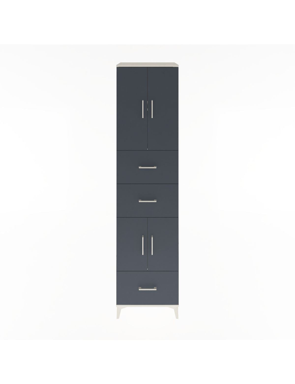 Hyperion Dolap 3 Raflı 3 Çekmeceli 4 Kapaklı 60x44x243 Aytaşı-Antrasit