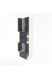 Hyperion Dolap 3 Raflı 3 Çekmeceli 4 Kapaklı 60x44x243 Aytaşı-Antrasit