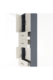 Hyperion Dolap 3 Raflı 3 Çekmeceli 4 Kapaklı 60x44x243 Antrasit-Aytaşı