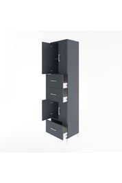 Hyperion Dolap 3 Raflı 3 Çekmeceli 4 Kapaklı 60x44x243 Antrasit-Antrasit