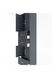 Hyperion Dolap 3 Raflı 3 Çekmeceli 4 Kapaklı 60x44x243 Antrasit-Antrasit