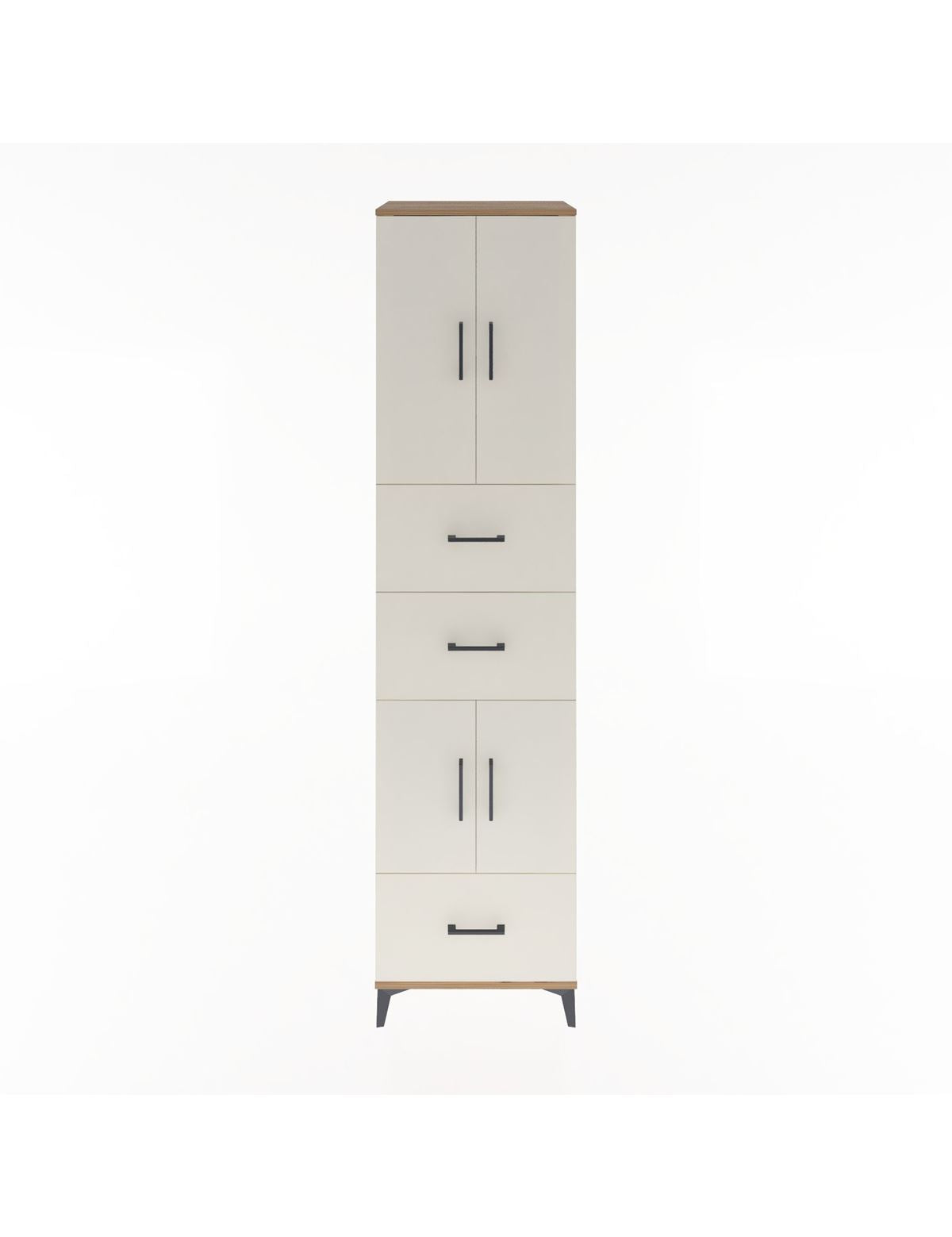 Hyperion Dolap 3 Raflı 3 Çekmeceli 4 Kapaklı 60x44x243 Çam-Aytaşı