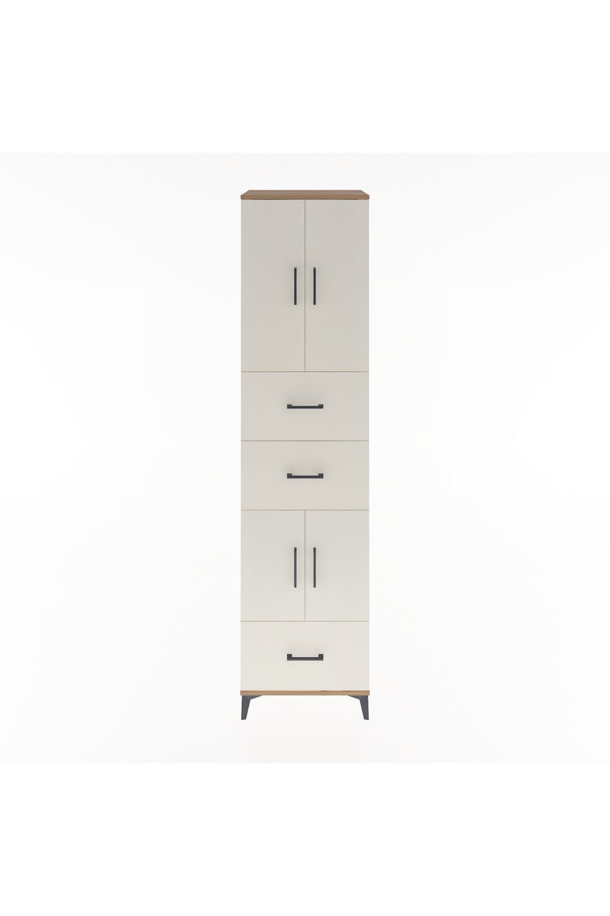 Hyperion Dolap 3 Raflı 3 Çekmeceli 4 Kapaklı 60x44x243 Çam-Aytaşı