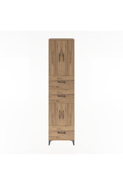 Hyperion Dolap 3 Raflı 3 Çekmeceli 4 Kapaklı 60x44x243 Çam-Çam