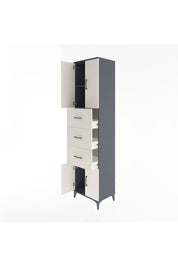 Hyperion Dolap 2 Raflı 3 Çekmeceli 4 Kapaklı 60x44x243 Antrasit-Aytaşı