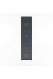 Hyperion Dolap 2 Raflı 3 Çekmeceli 4 Kapaklı 60x44x243 Antrasit-Antrasit