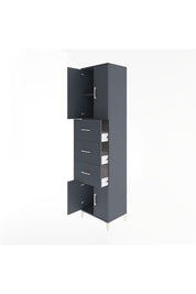 Hyperion Dolap 2 Raflı 3 Çekmeceli 4 Kapaklı 60x44x243 Antrasit-Antrasit