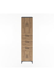 Hyperion Dolap 2 Raflı 3 Çekmeceli 4 Kapaklı 60x44x243 Antrasit-Çam