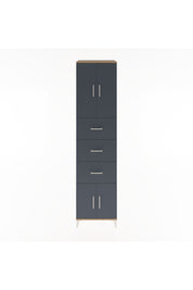 Hyperion Dolap 2 Raflı 3 Çekmeceli 4 Kapaklı 60x44x243 Çam-Antrasit