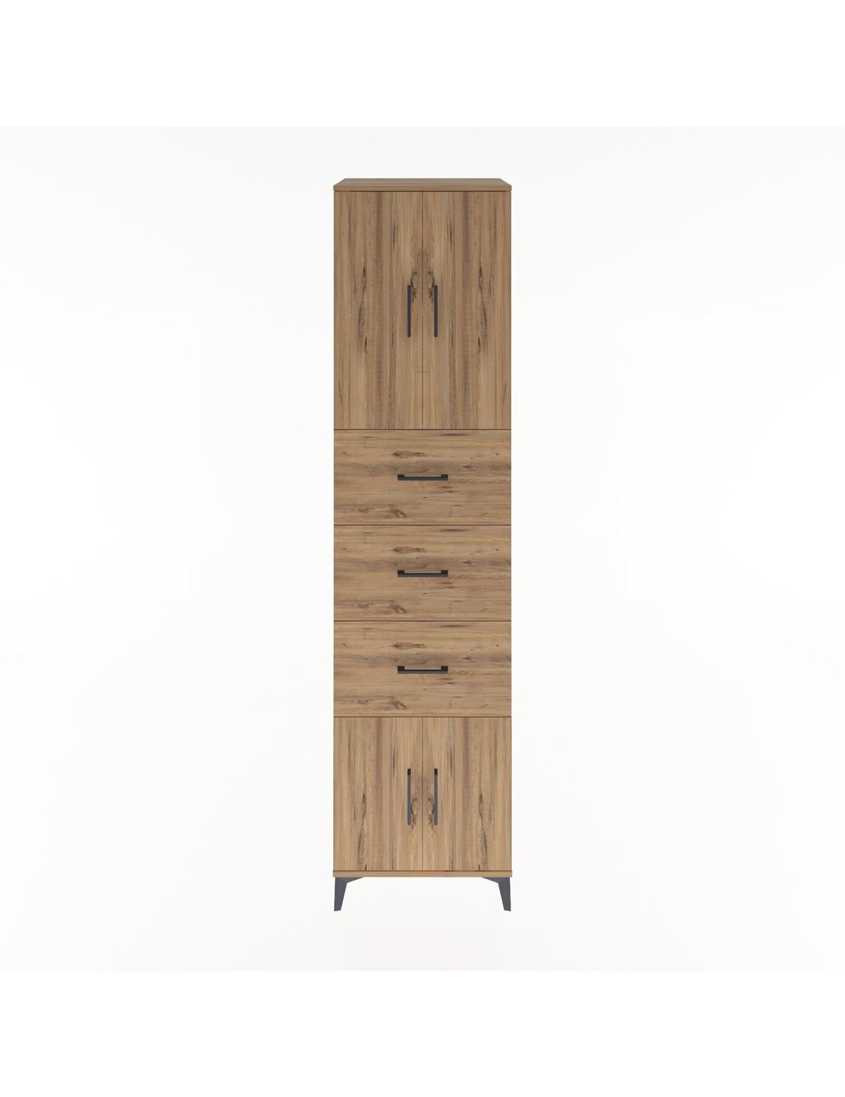 Hyperion Dolap 2 Raflı 3 Çekmeceli 4 Kapaklı 60x44x243 Çam-Çam