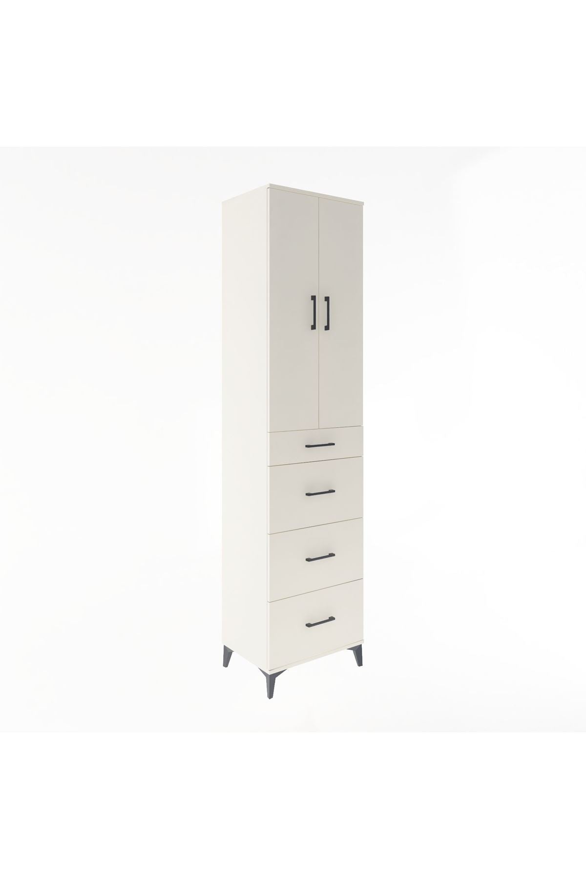 Hyperion Dolap 3 Raflı 4 Çekmeceli 2 Kapaklı 60x44x243 - S65M074V1B