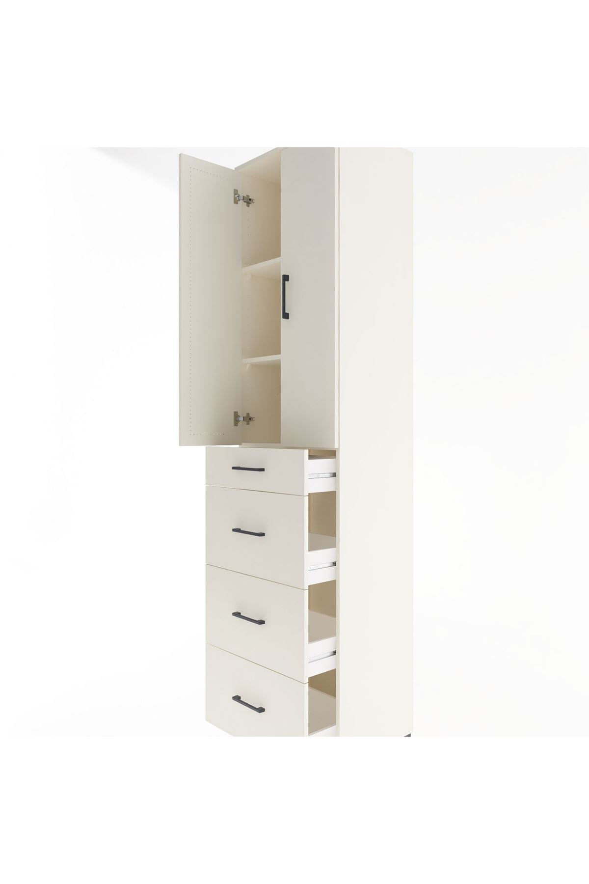 Hyperion Dolap 3 Raflı 4 Çekmeceli 2 Kapaklı 60x44x243 - S65M074V1B