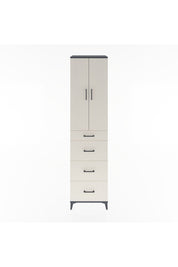 Hyperion Dolap 3 Raflı 4 Çekmeceli 2 Kapaklı 60x44x243 Antrasit-Aytaşı