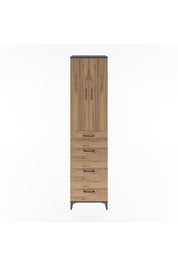 Hyperion Dolap 3 Raflı 4 Çekmeceli 2 Kapaklı 60x44x243 Antrasit-Çam