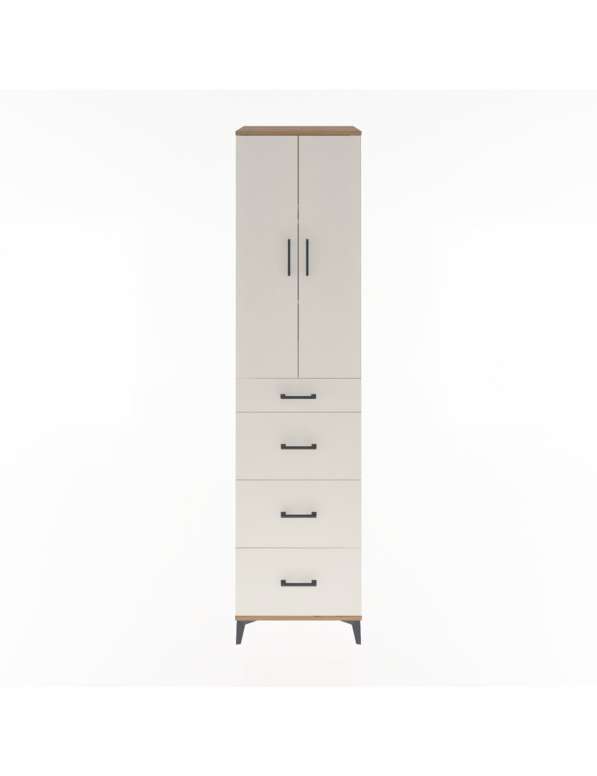 Hyperion Dolap 3 Raflı 4 Çekmeceli 2 Kapaklı 60x44x243 Çam-Aytaşı