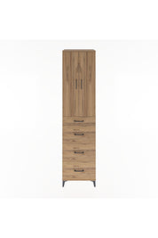 Hyperion Dolap 3 Raflı 4 Çekmeceli 2 Kapaklı 60x44x243 Çam-Çam