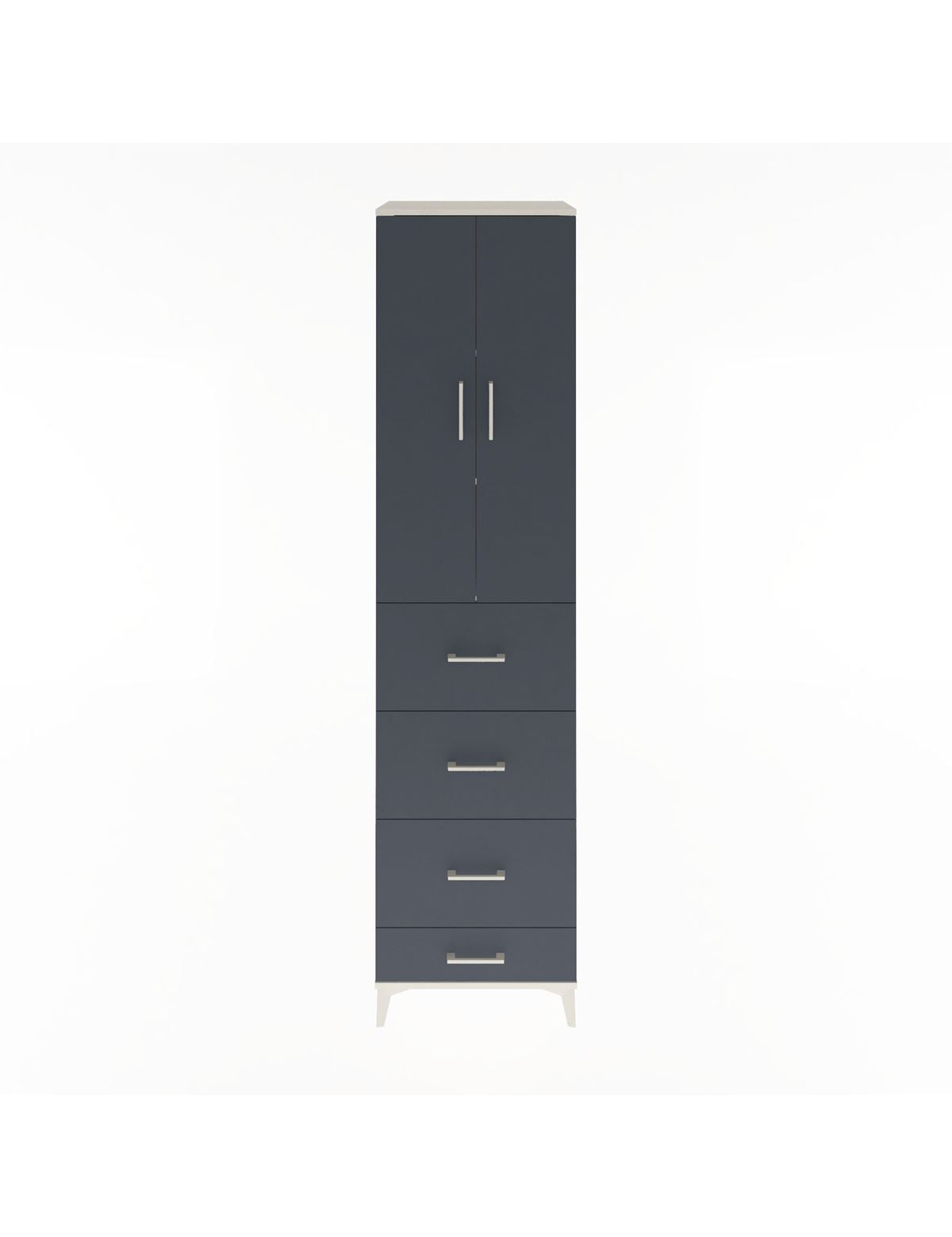 Hyperion Dolap 3 Raflı 4 Çekmeceli 2 Kapaklı 60x44x243 Aytaşı-Antrasit