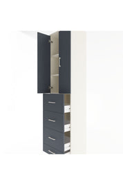 Hyperion Dolap 3 Raflı 4 Çekmeceli 2 Kapaklı 60x44x243 Aytaşı-Antrasit