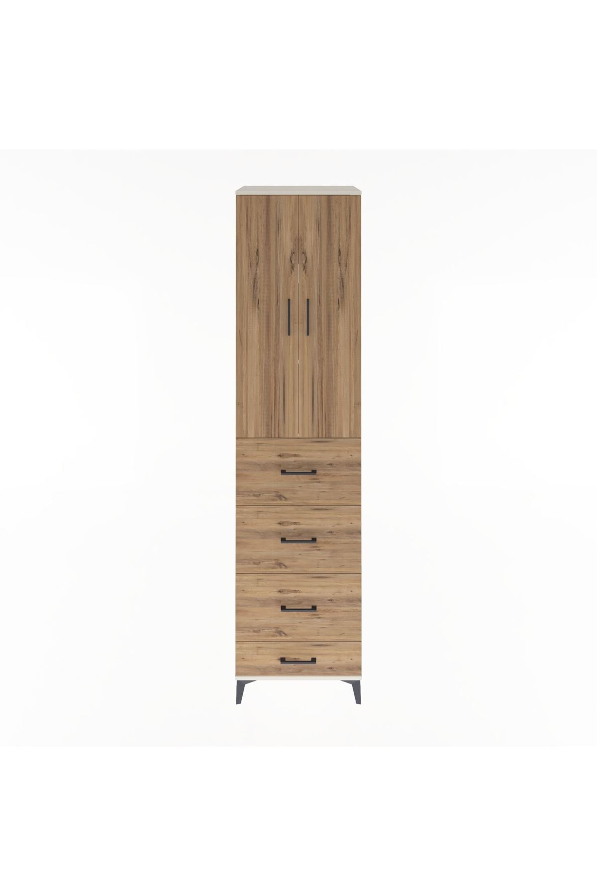 Hyperion Dolap 3 Raflı 4 Çekmeceli 2 Kapaklı 60x44x243 - S65M075V3B
