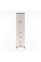 Hyperion Dolap 3 Raflı 4 Çekmeceli 2 Kapaklı 60x44x243 Antrasit-Aytaşı