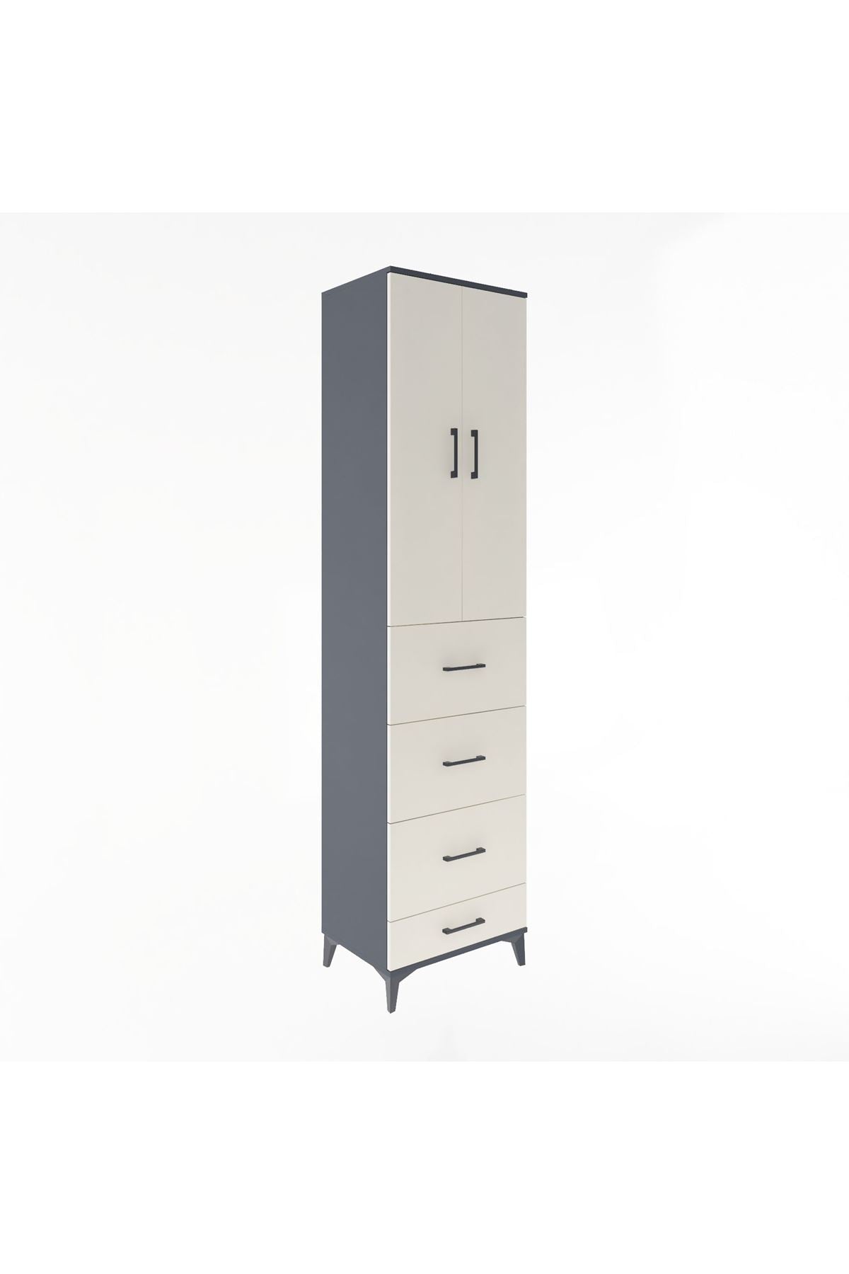 Hyperion Dolap 3 Raflı 4 Çekmeceli 2 Kapaklı 60x44x243 - S65M075V4B