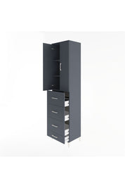 Hyperion Dolap 3 Raflı 4 Çekmeceli 2 Kapaklı 60x44x243 Antrasit-Antrasit