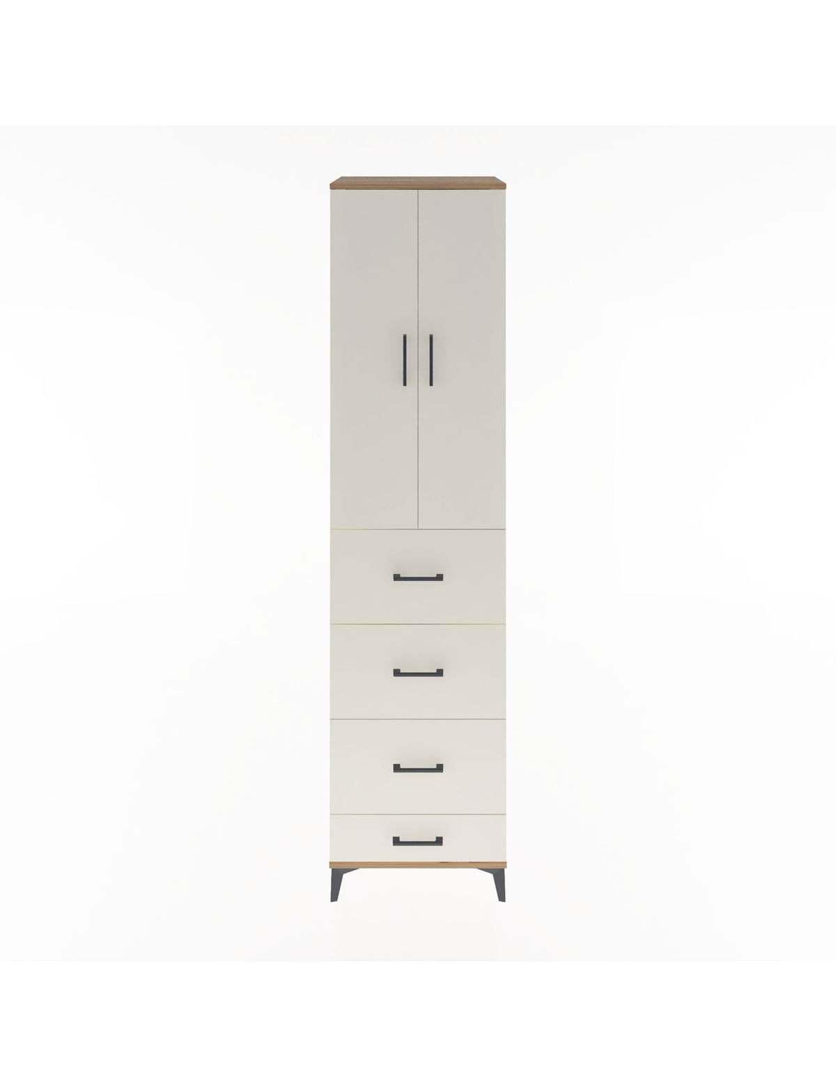 Hyperion Dolap 3 Raflı 4 Çekmeceli 2 Kapaklı 60x44x243 Çam-Aytaşı