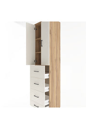 Hyperion Dolap 3 Raflı 4 Çekmeceli 2 Kapaklı 60x44x243 Çam-Aytaşı