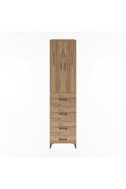 Hyperion Dolap 3 Raflı 4 Çekmeceli 2 Kapaklı 60x44x243 Çam-Çam