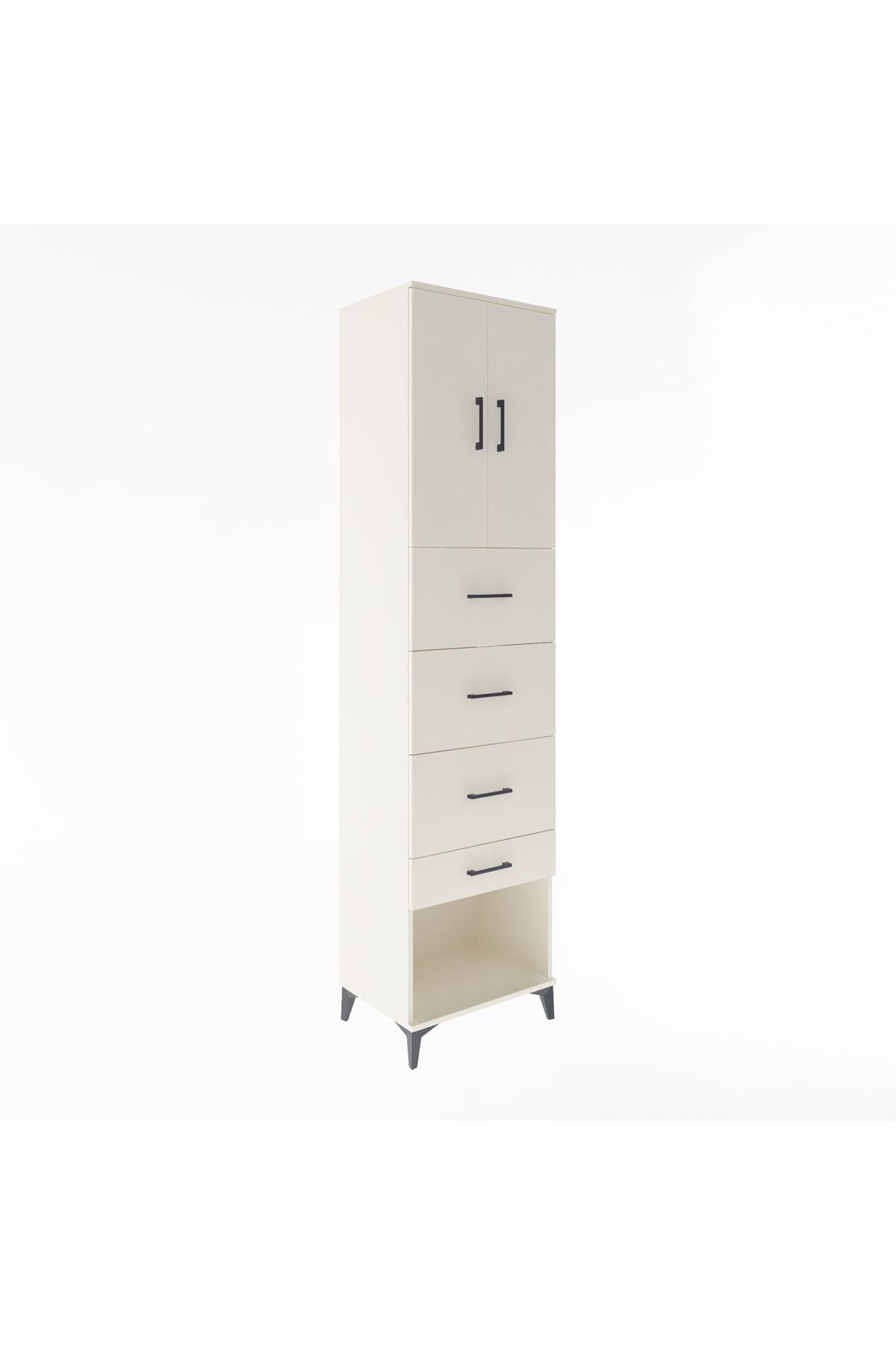 Hyperion Dolap 2 Raflı 4 Çekmeceli 2 Kapaklı 60x44x243 Aytaşı-Aytaşı