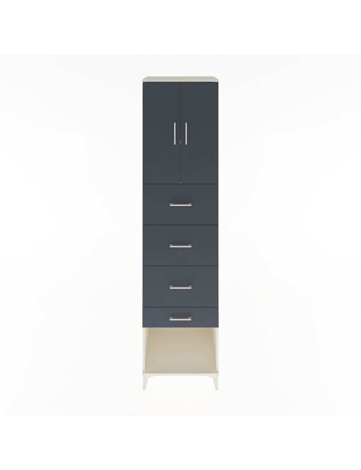 Hyperion Dolap 2 Raflı 4 Çekmeceli 2 Kapaklı 60x44x243 Aytaşı-Antrasit