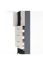 Hyperion Dolap 2 Raflı 4 Çekmeceli 2 Kapaklı 60x44x243 Antrasit-Aytaşı