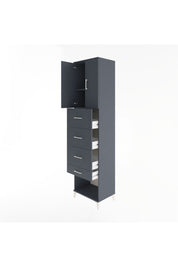 Hyperion Dolap 2 Raflı 4 Çekmeceli 2 Kapaklı 60x44x243 Antrasit-Antrasit