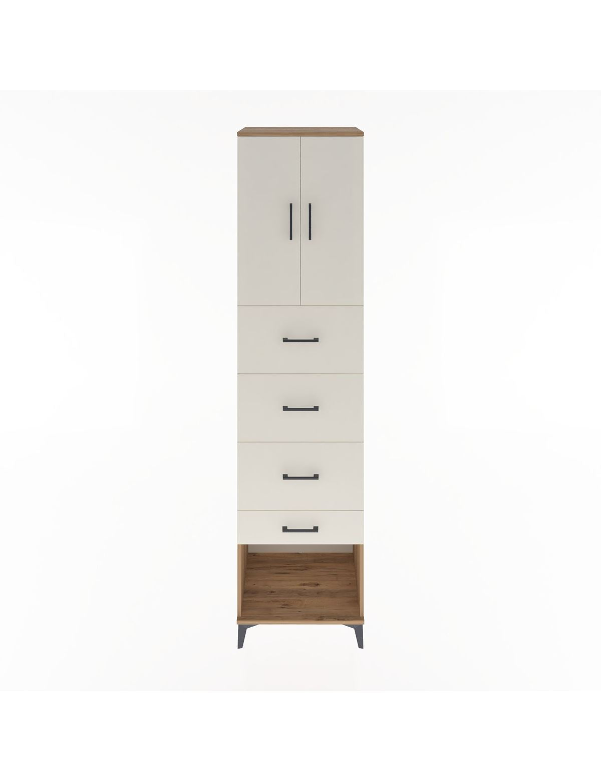 Hyperion Dolap 2 Raflı 4 Çekmeceli 2 Kapaklı 60x44x243 Çam-Aytaşı