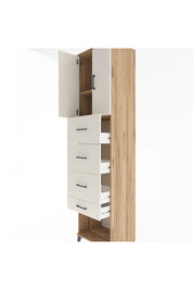 Hyperion Dolap 2 Raflı 4 Çekmeceli 2 Kapaklı 60x44x243 Çam-Aytaşı