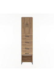 Hyperion Dolap 2 Raflı 4 Çekmeceli 2 Kapaklı 60x44x243 Çam-Çam