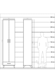 Hyperion Dolap 6 Raflı Tek Çekmeceli 2 Kapaklı 60x44x243 Aytaşı-Aytaşı