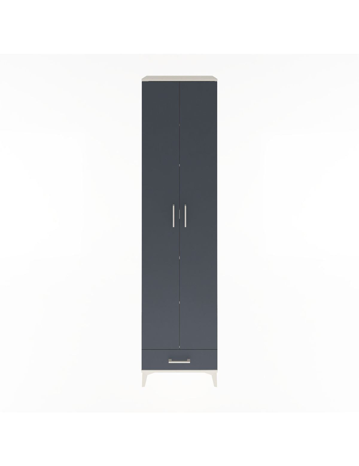 Hyperion Dolap 6 Raflı Tek Çekmeceli 2 Kapaklı 60x44x243 Aytaşı-Antrasit