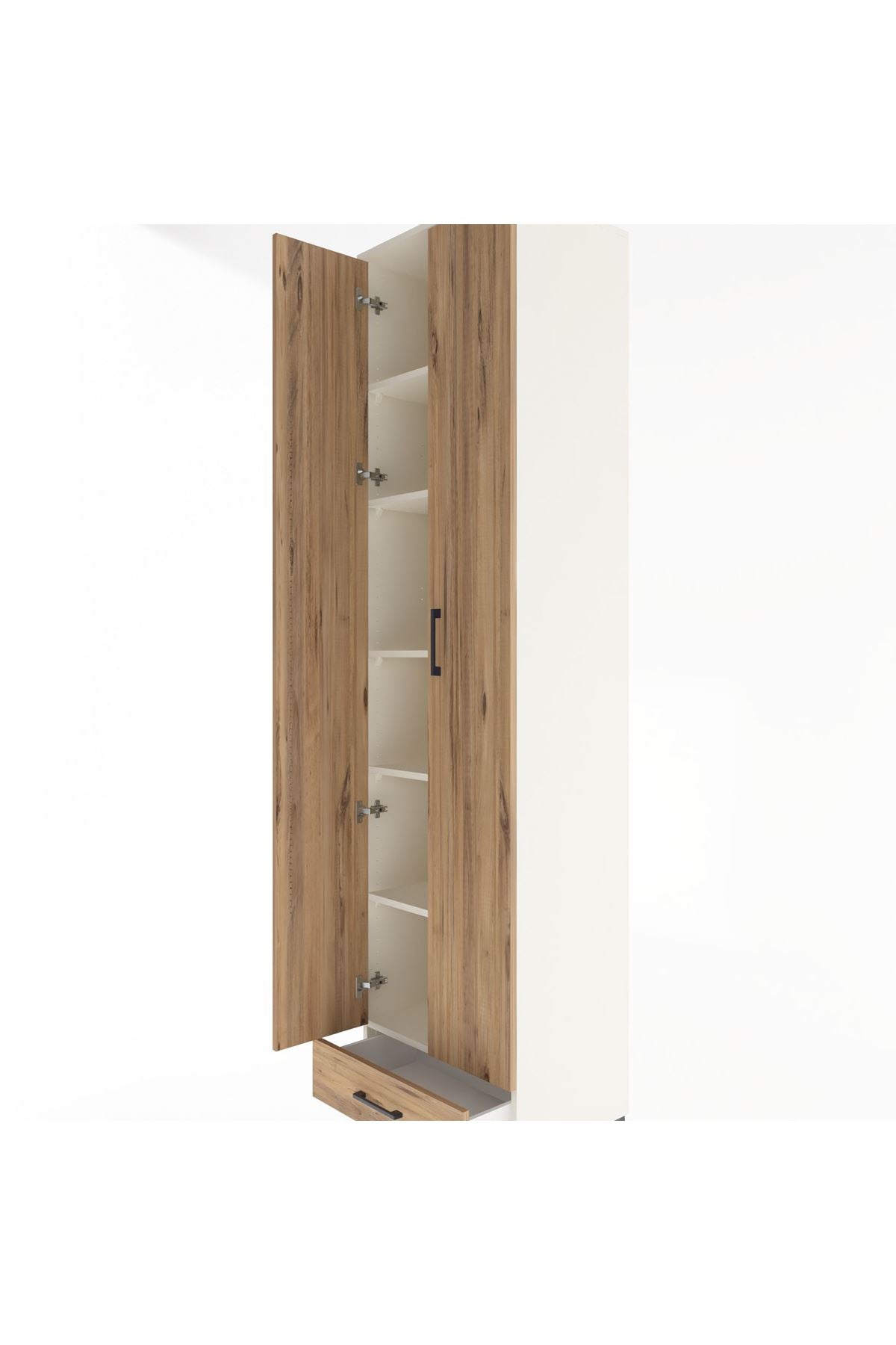 Hyperion Dolap 6 Raflı Tek Çekmeceli 2 Kapaklı 60x44x243 Aytaşı-Çam