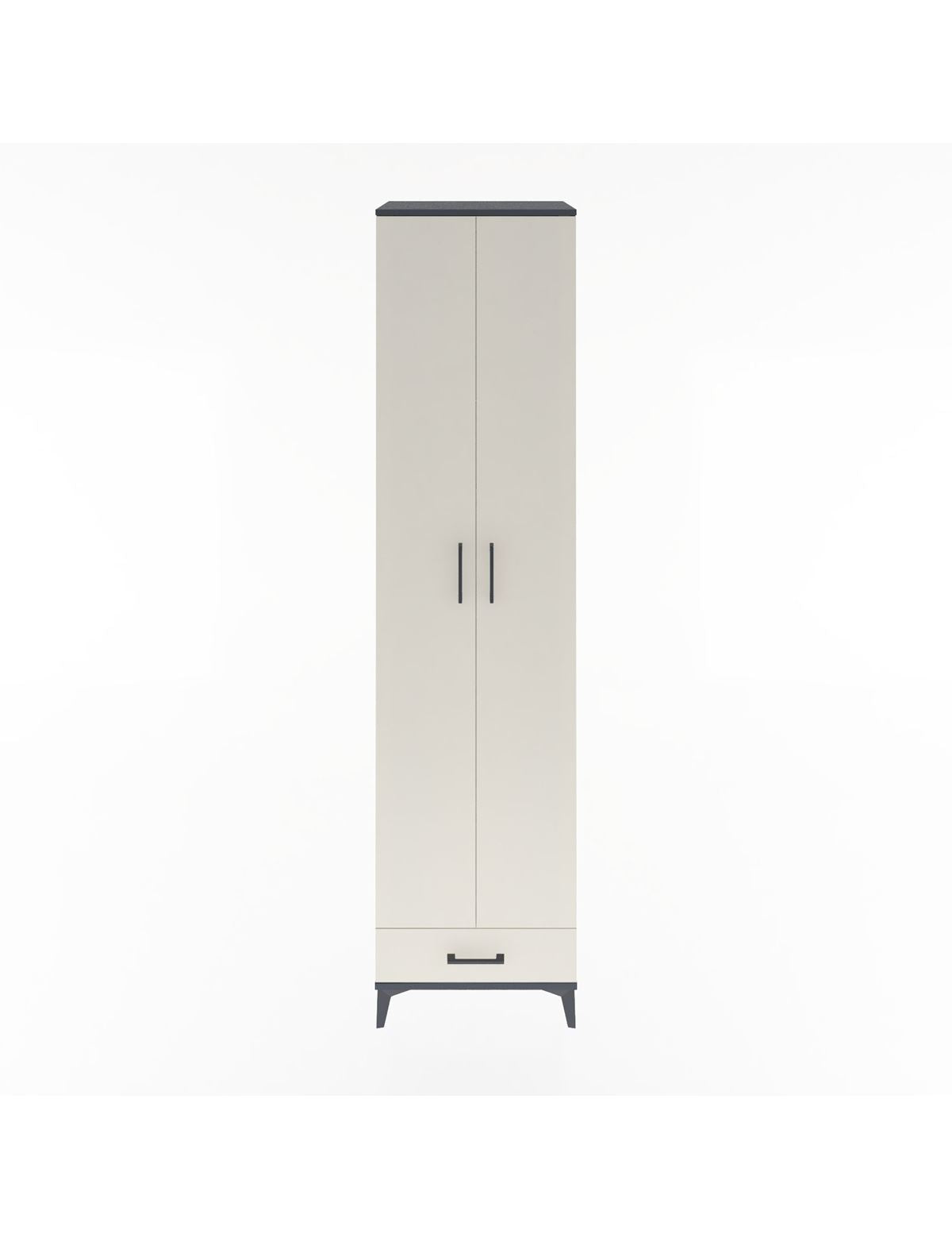 Hyperion Dolap 6 Raflı Tek Çekmeceli 2 Kapaklı 60x44x243 Antrasit-Aytaşı