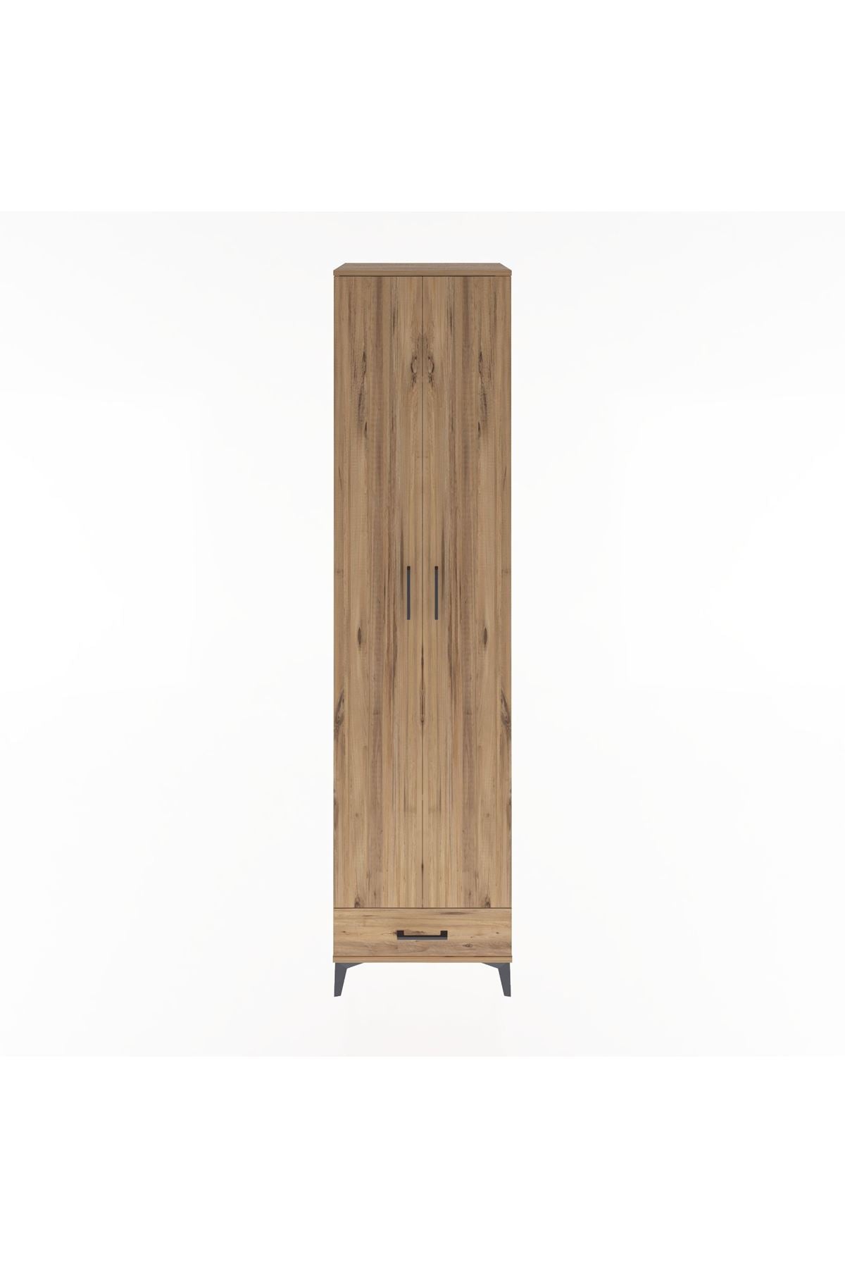 Hyperion Dolap 6 Raflı Tek Çekmeceli 2 Kapaklı 60x44x243 Çam-Çam