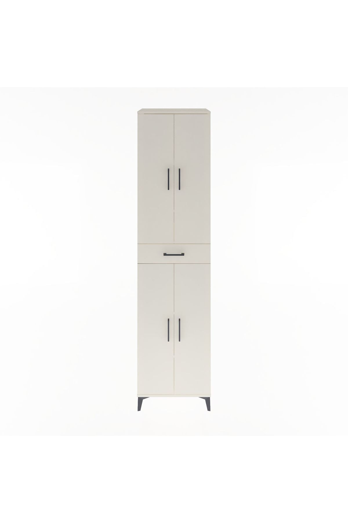 Hyperion Dolap 5 Raflı Tek Çekmeceli 4 Kapaklı 60x44x243 Aytaşı-Aytaşı