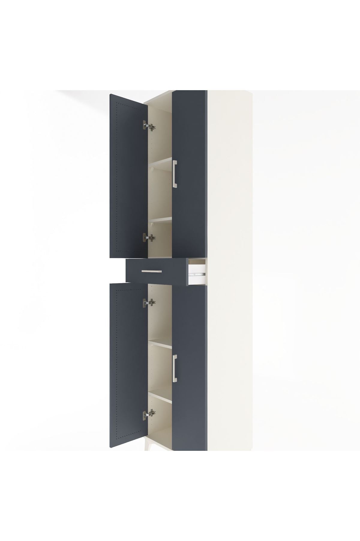 Hyperion Dolap 5 Raflı Tek Çekmeceli 4 Kapaklı 60x44x243 Aytaşı-Antrasit